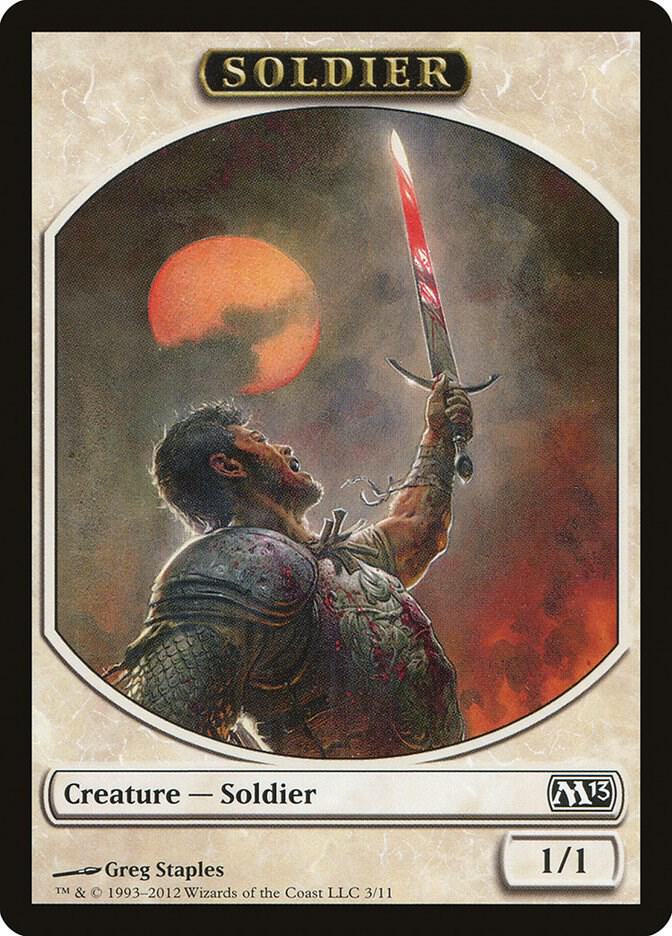 Soldier Token 3 (Magic 2013 (M13))  | Good Games Adelaide SA