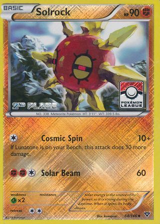 Solrock (64/146) (2nd Place League Challenge Promo) [XY: Base Set] | Good Games Adelaide SA