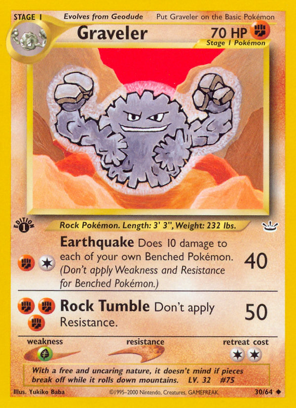 Graveler (30/64) [Neo Revelation 1st Edition] | Good Games Adelaide SA