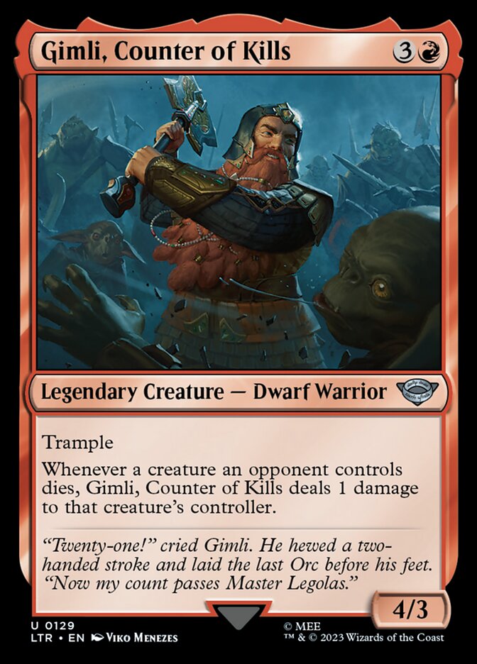Gimli, Counter of Kills 129 (Universes Beyond: The Lord of the Rings: Tales of Middle-earth)  - Foil | Good Games Adelaide SA
