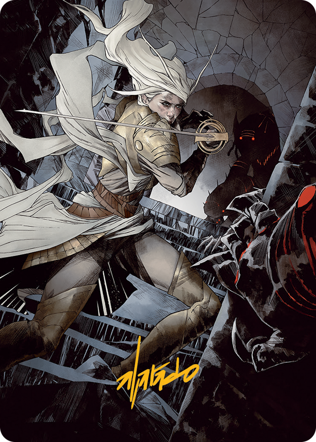 Thalia, Guardian of Thraben Art Card (Gold-Stamped Signature) [March of the Machine Art Series] | Good Games Adelaide SA