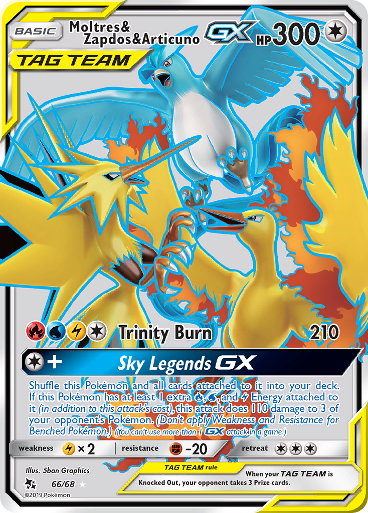 Moltres & Zapdos & Articuno GX (66/68) [Sun & Moon: Hidden Fates] | Good Games Adelaide SA