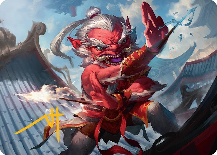 Devoted Duelist Art Card 15 54 Gold Stamped Signature 15 (Art Series: Tarkir: Dragonstorm)  | Good Games Adelaide SA