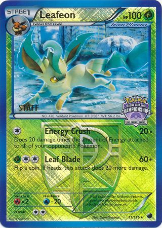 Leafeon (11/116) (States Championship Promo Staff) [Black & White: Plasma Freeze] | Good Games Adelaide SA