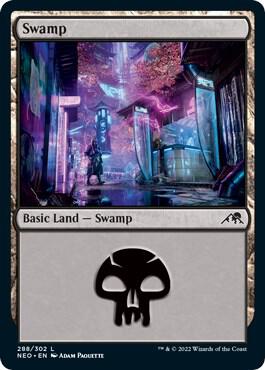 Swamp 288 (Kamigawa: Neon Dynasty)  - Foil | Good Games Adelaide SA