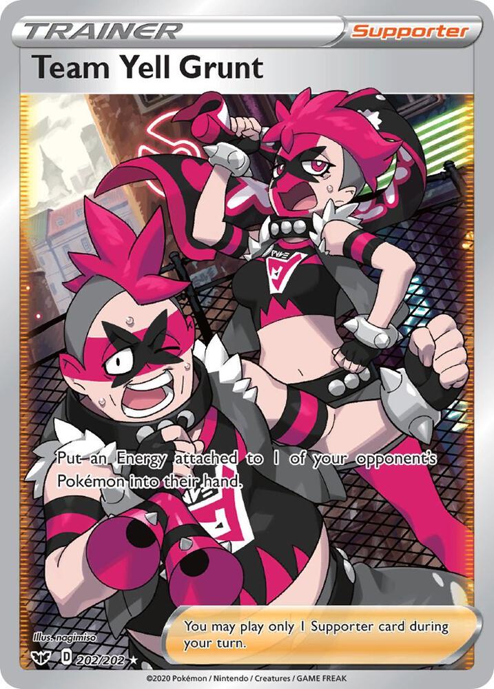 Team Yell Grunt Full Art 202/202 (SWSH01: Sword & Shield Base Set)  - Holofoil | Good Games Adelaide SA