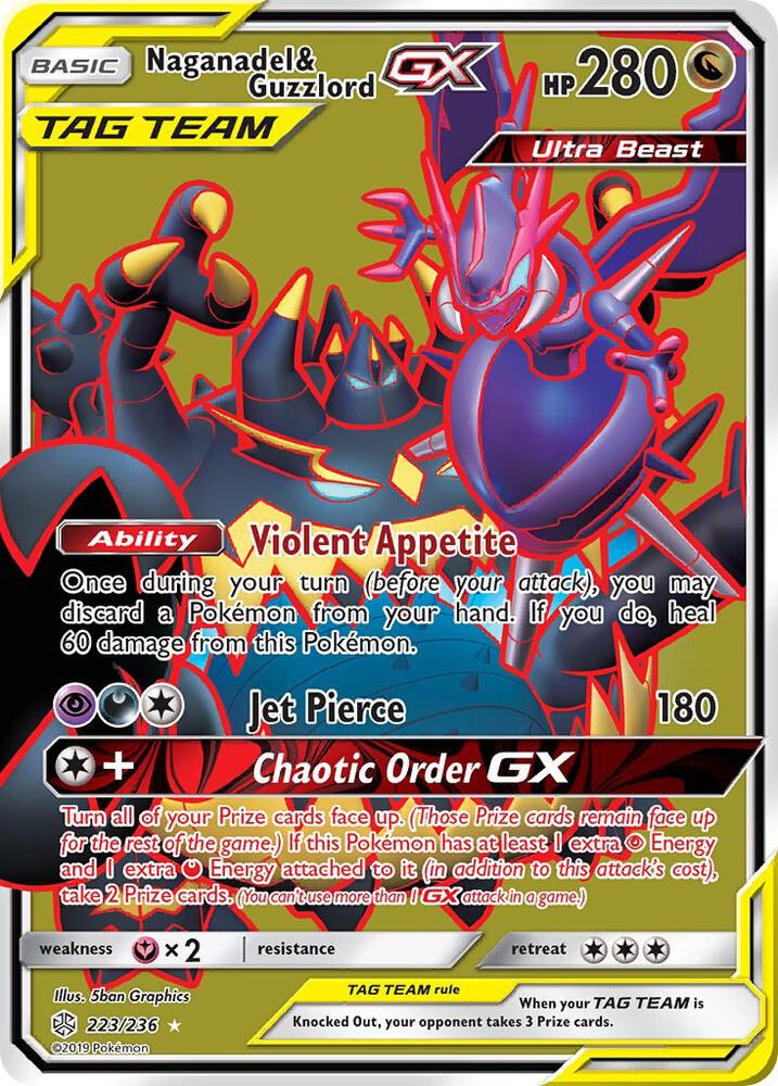 Naganadel and Guzzlord GX Full Art 223/236 (SM - Cosmic Eclipse)  - Holofoil | Good Games Adelaide SA