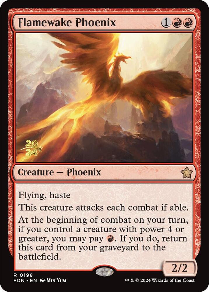 Flamewake Phoenix FDN 198 (Prerelease Cards)  - Foil | Good Games Adelaide SA