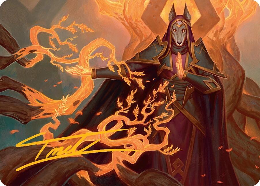 Abzan Devotee Art Card 10 54 Gold Stamped Signature 10 (Art Series: Tarkir: Dragonstorm)  | Good Games Adelaide SA