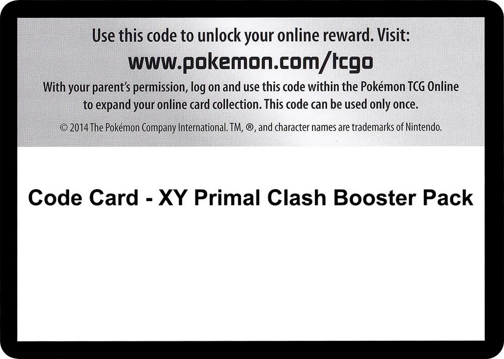 Code Card Primal Clash Booster Pack  (XY - Primal Clash)  | Good Games Adelaide SA