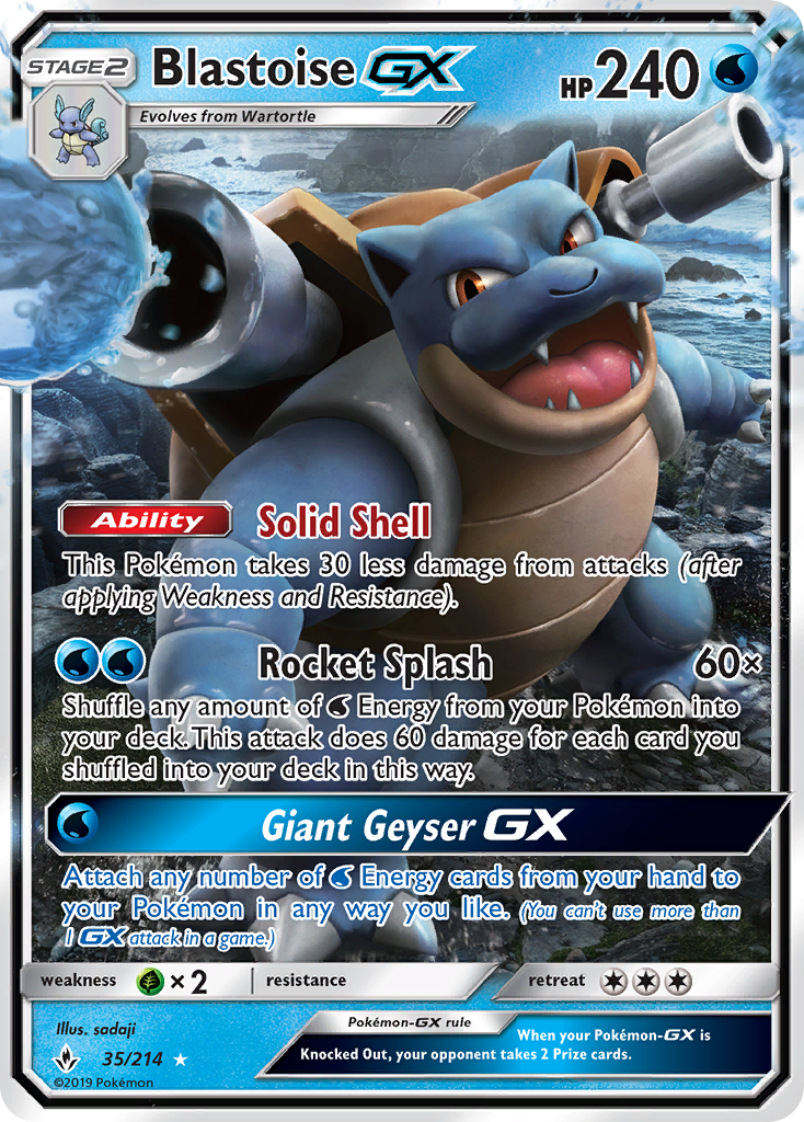 Blastoise GX (35/214) [Sun & Moon: Unbroken Bonds] | Good Games Adelaide SA