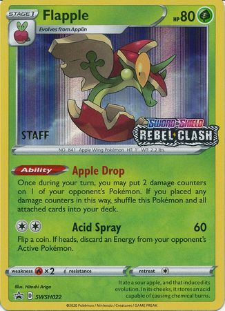 Flapple (SWSH022) (Staff Prerelease Promo) [Sword & Shield: Black Star Promos] | Good Games Adelaide SA