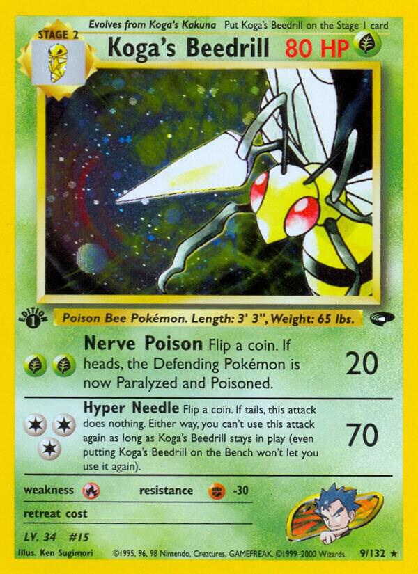 Koga's Beedrill 009/132 (Gym Challenge)  - 1st Edition Holofoil | Good Games Adelaide SA