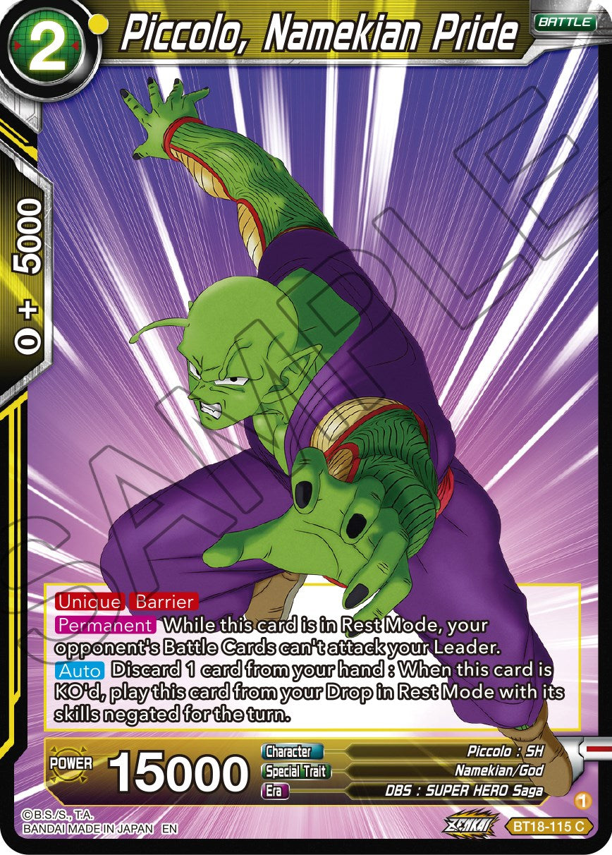 Piccolo, Namekian Pride (BT18-115) [Dawn of the Z-Legends] | Good Games Adelaide SA