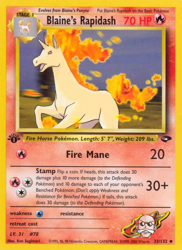 Blaine's Rapidash (33/132) [Gym Challenge 1st Edition] | Good Games Adelaide SA