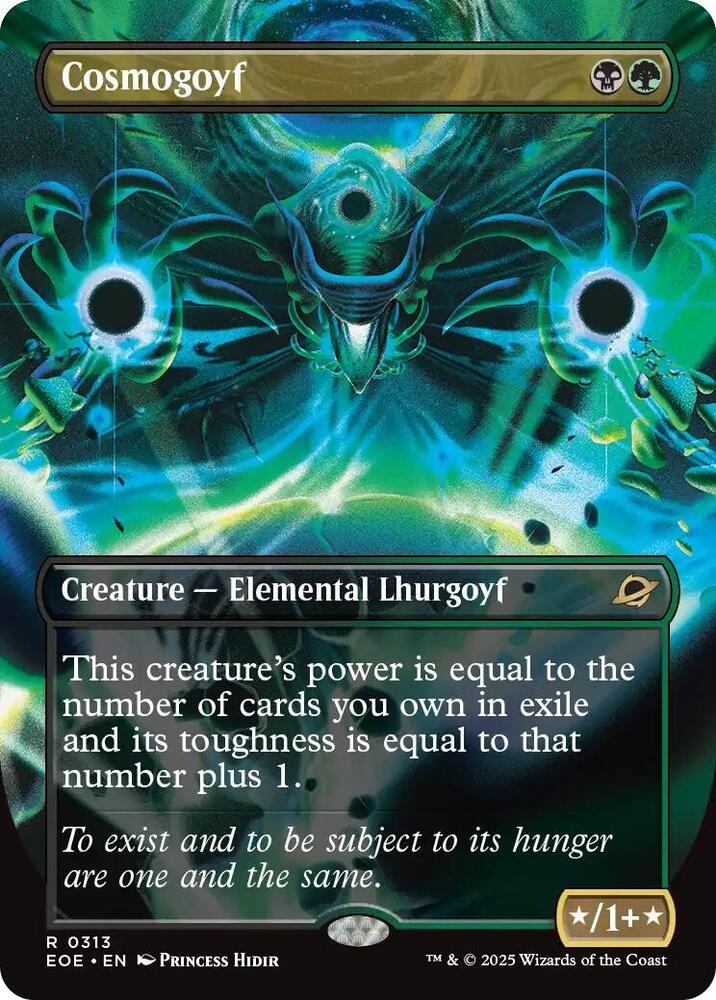 Cosmogoyf Borderless 313/276 (Edge of Eternities)  - Borderless Foil | Good Games Adelaide SA