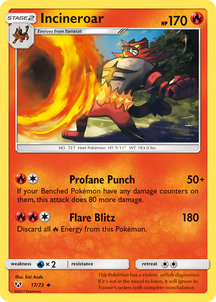 Incineroar (17/73) [Sun & Moon: Shining Legends] | Good Games Adelaide SA