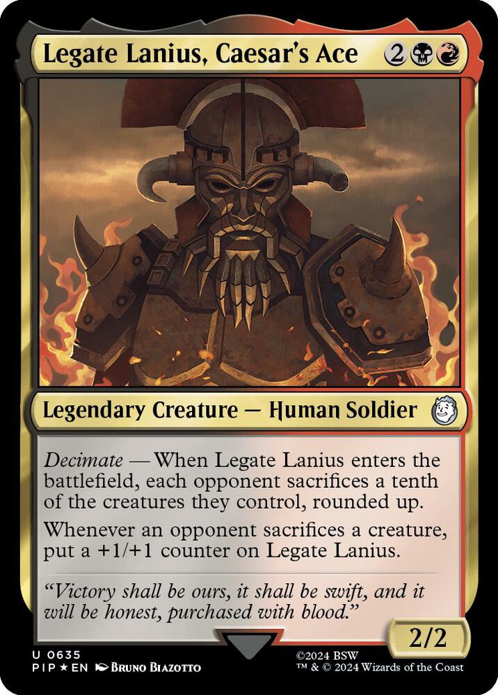 Legate Lanius, Caesar's Ace 635 (Universes Beyond: Fallout)  - Foil | Good Games Adelaide SA