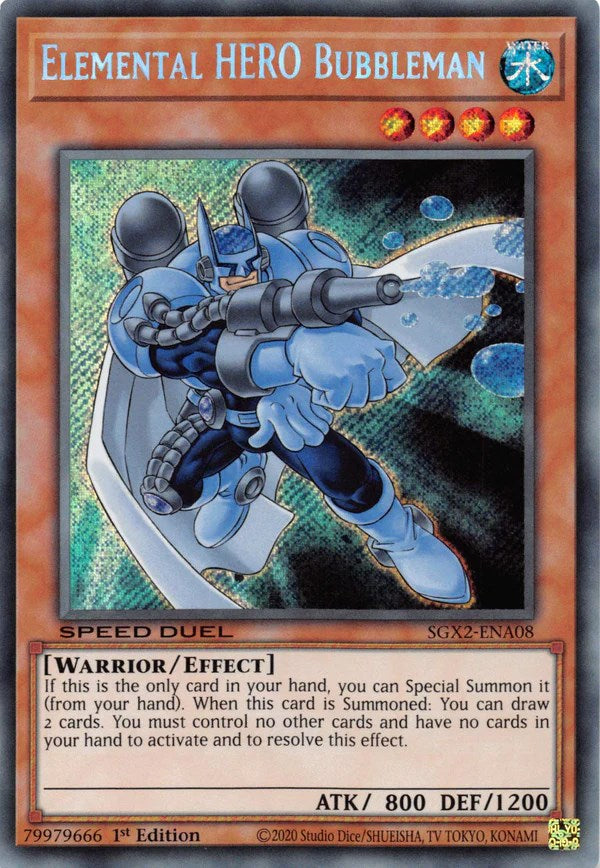 Elemental HERO Bubbleman [SGX2-ENA08] Secret Rare | Good Games Adelaide SA