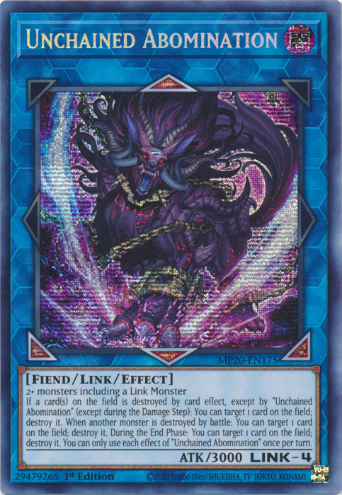 Unchained Abomination [MP20-EN175] Prismatic Secret Rare | Good Games Adelaide SA