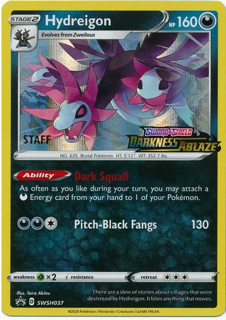 Hydreigon (SWSH037) (Staff Prerelease Promo) [Sword & Shield: Black Star Promos] | Good Games Adelaide SA