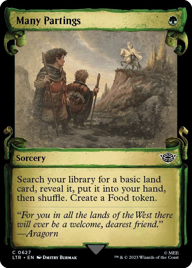 Many Partings 627 (Universes Beyond: The Lord of the Rings: Tales of Middle-earth)  - Showcase Scroll Foil | Good Games Adelaide SA