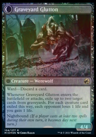 Graveyard Trespasser // Graveyard Glutton [Innistrad: Midnight Hunt Prerelease Promos] | Good Games Adelaide SA