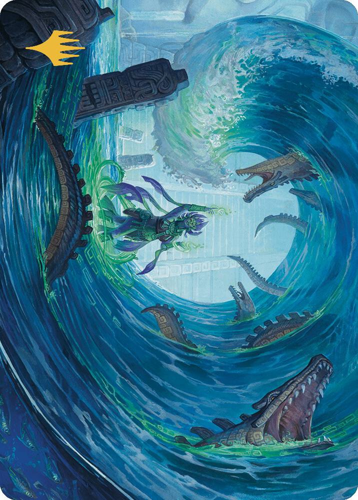Wave Goodbye Art Card Gold Stamped Planeswalker Symbol 76 (Art Series: The Lost Caverns of Ixalan)  | Good Games Adelaide SA