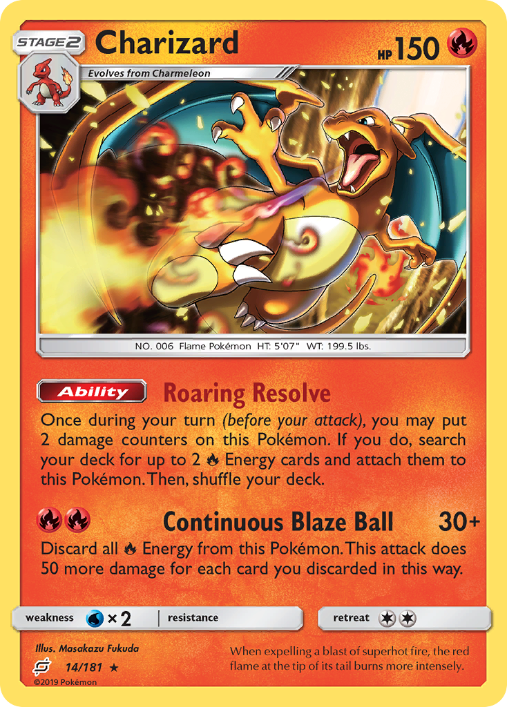Charizard (14/181) (Cosmos Holo) [Sun & Moon: Team Up] | Good Games Adelaide SA