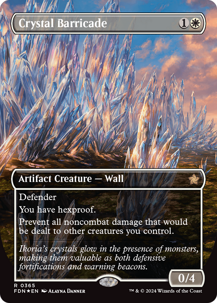 Crystal Barricade (Borderless) (Mana Foil) [Foundations] | Good Games Adelaide SA