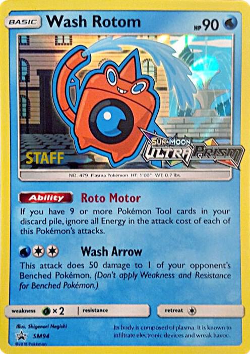 Wash Rotom Prerelease Staff SM94 (SM Promos)  - Holofoil | Good Games Adelaide SA