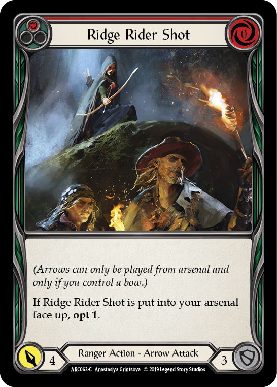 Ridge Rider Shot (Red) [ARC063-C] 1st Edition Rainbow Foil | Good Games Adelaide SA