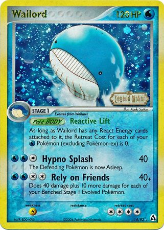 Wailord (14/92) (Stamped) [EX: Legend Maker] | Good Games Adelaide SA