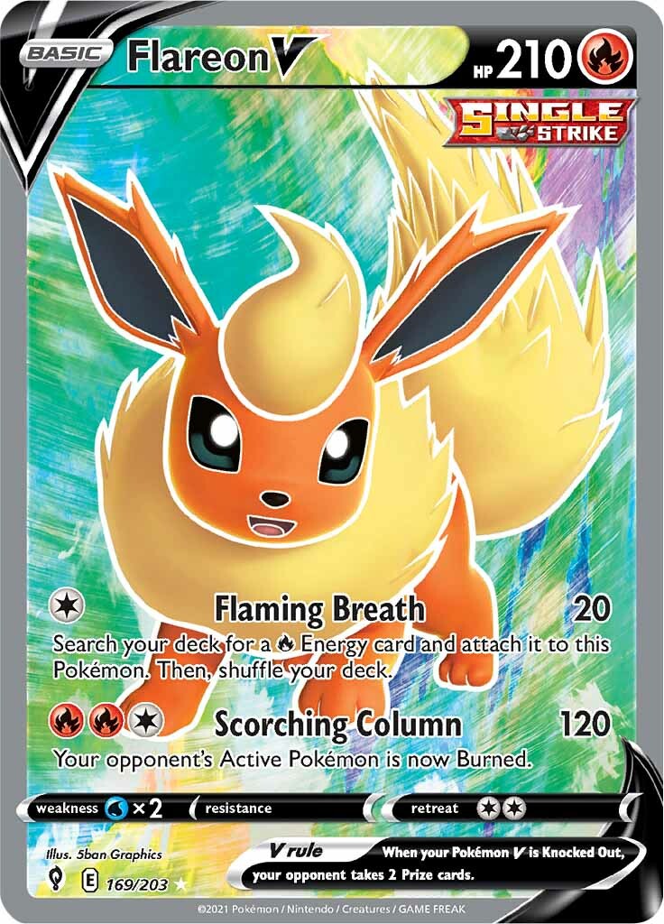 Flareon V (169/203) [Sword & Shield: Evolving Skies] | Good Games Adelaide SA