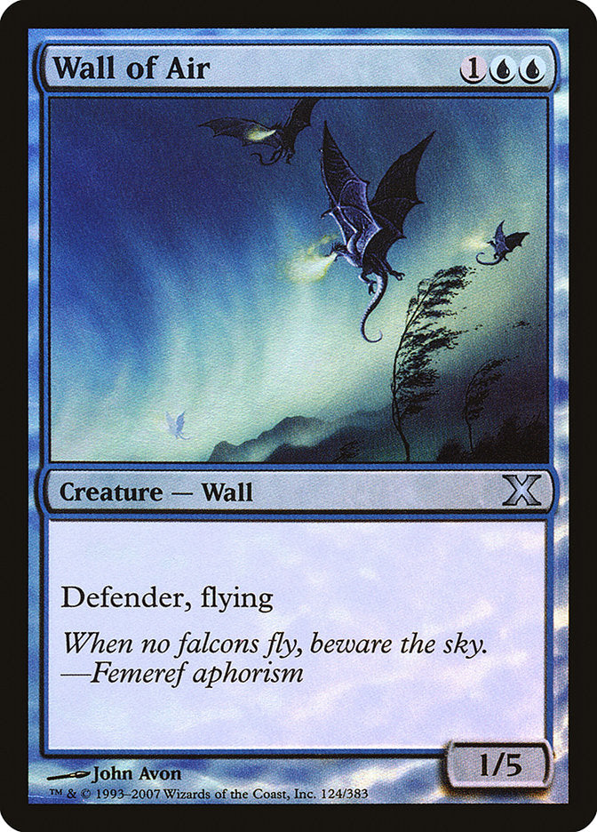 Wall of Air (Premium Foil) [Tenth Edition] | Good Games Adelaide SA