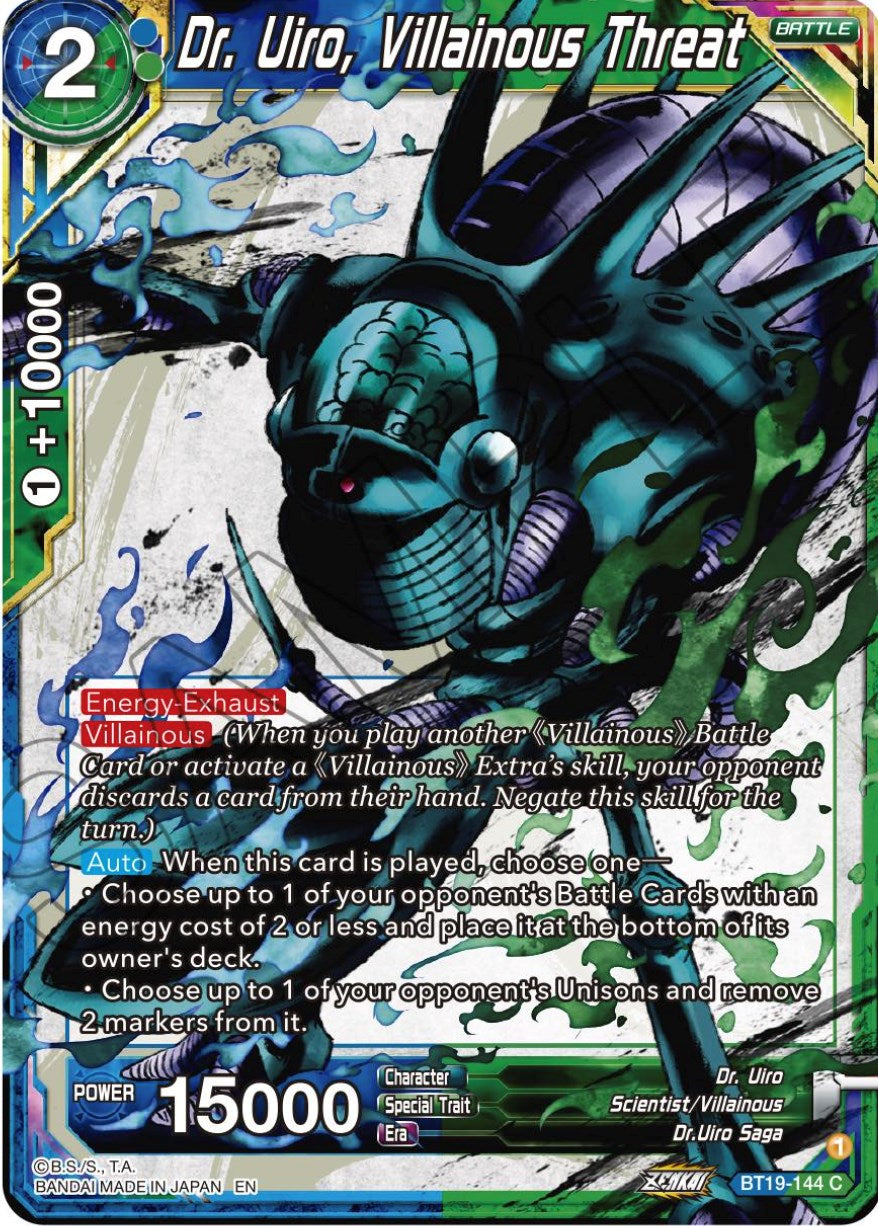 Dr. Uiro, Villainous Threat (BT19-144) [Fighter's Ambition] | Good Games Adelaide SA