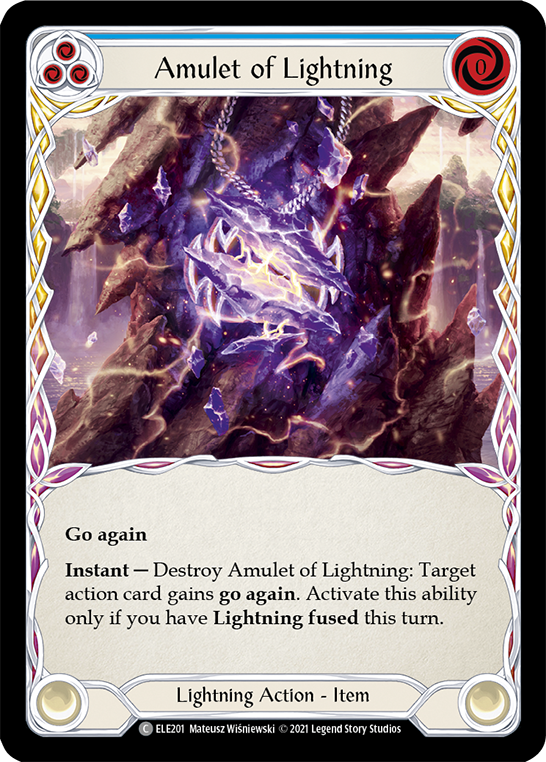 Amulet of Lightning [ELE201] (Tales of Aria)  1st Edition Rainbow Foil | Good Games Adelaide SA