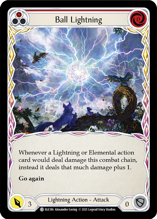Ball Lightning (Red) [ELE186] (Tales of Aria)  1st Edition Rainbow Foil | Good Games Adelaide SA