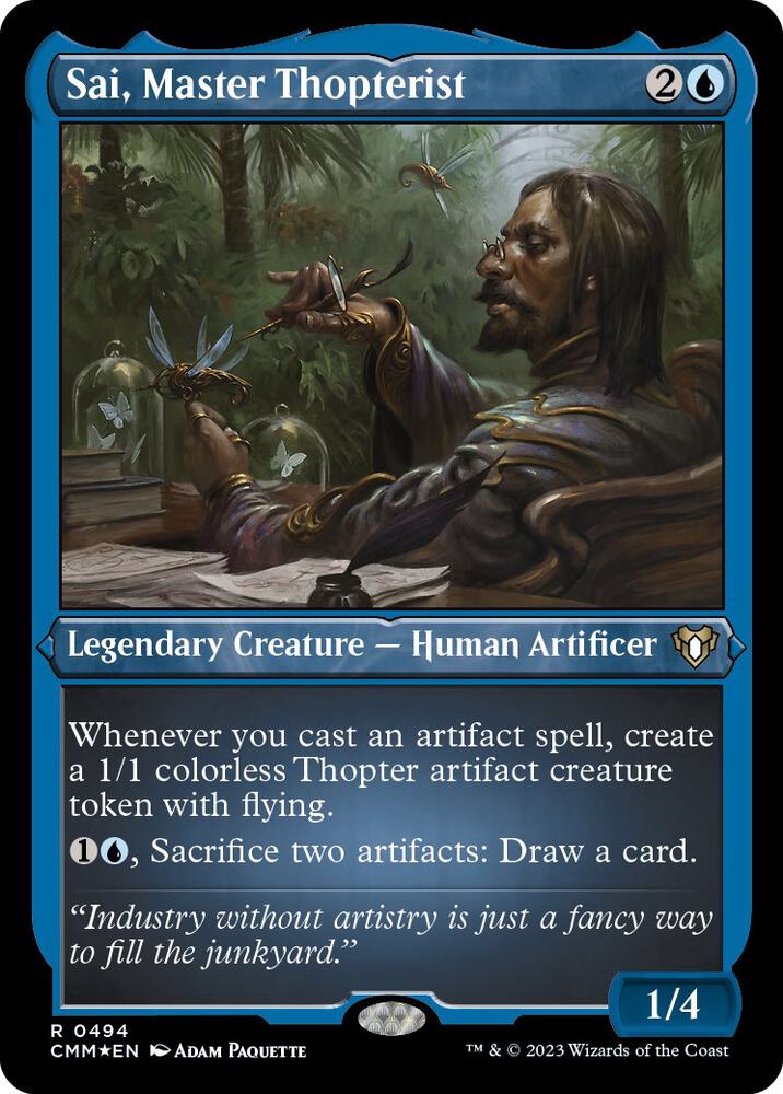 Sai, Master Thopterist 494 (Commander Masters)  - Etched Foil | Good Games Adelaide SA