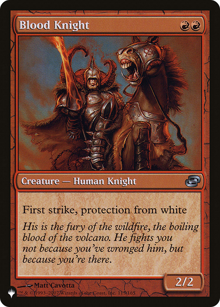 Blood Knight [The List Reprints] | Good Games Adelaide SA