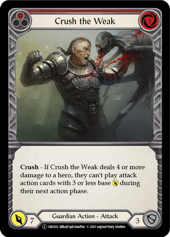 Crush the Weak (Red) [U-CRU032-RF] Unlimited Rainbow Foil | Good Games Adelaide SA