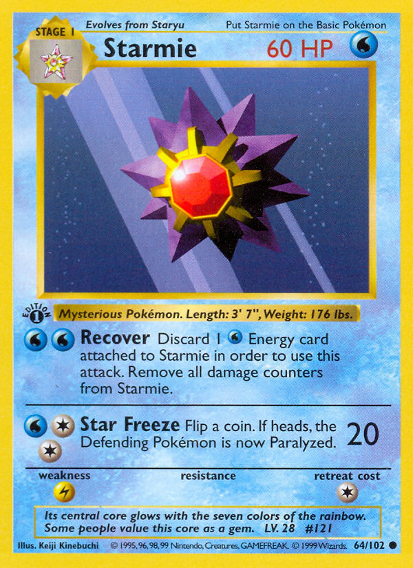 Starmie (64/102) (Shadowless) [Base Set 1st Edition] | Good Games Adelaide SA