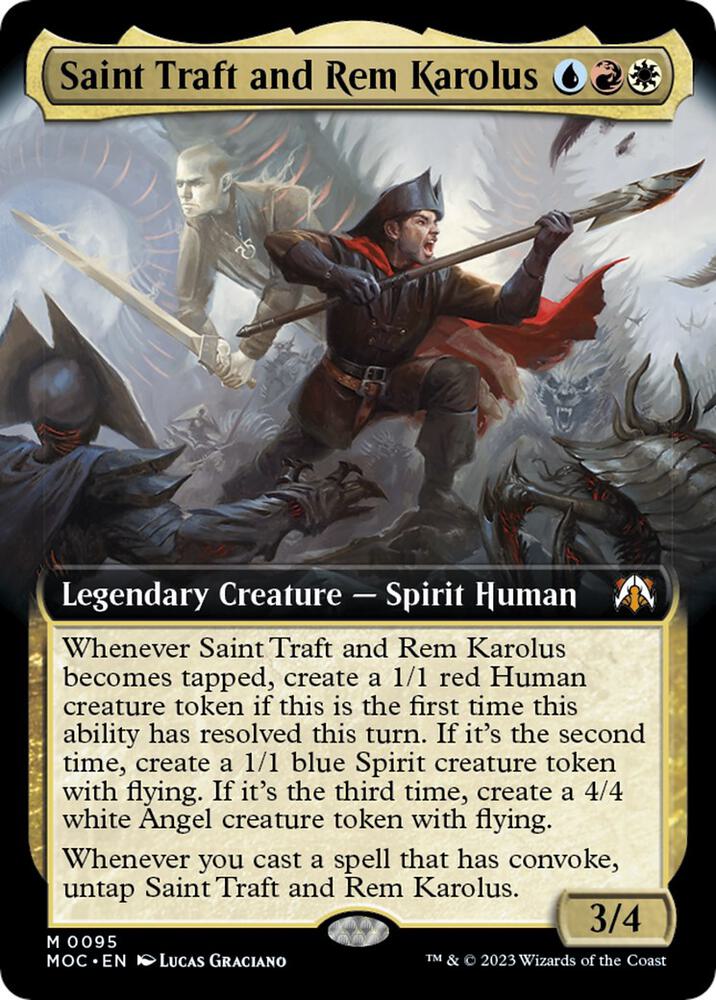 Saint Traft and Rem Karolus 95 (Commander: March of the Machine)  - Extended Art | Good Games Adelaide SA