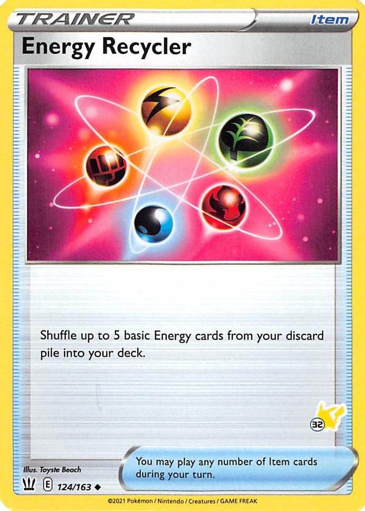 Energy Recycler (124/163) (Pikachu Stamp #32) [Battle Academy 2022] | Good Games Adelaide SA