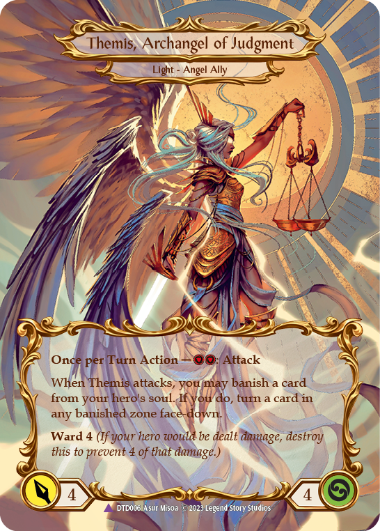 Figment of Judgment // Themis, Archangel of Judgment (Marvel) [DTD006] (Dusk Till Dawn)  Cold Foil | Good Games Adelaide SA