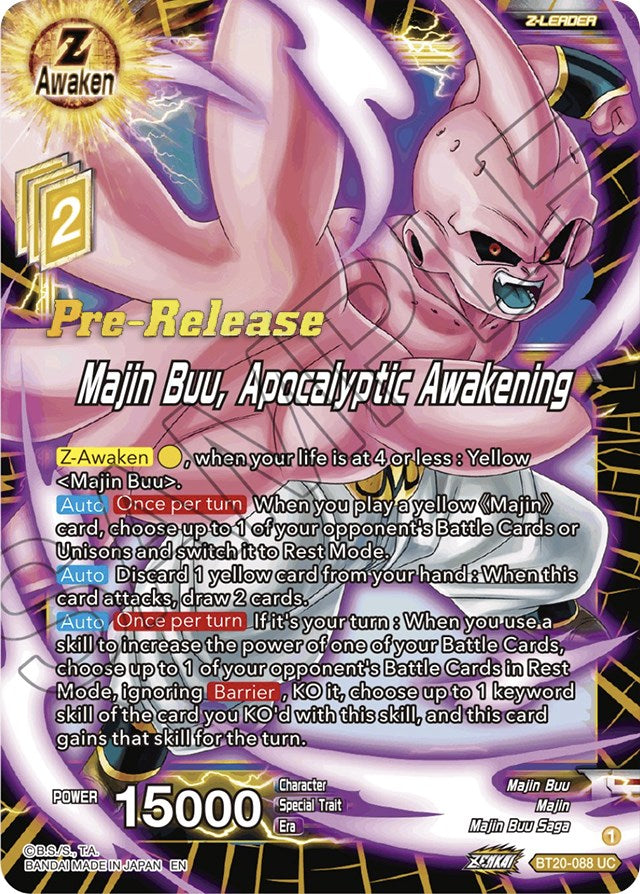 Majin Buu, Apocalyptic Awakening (BT20-088) [Power Absorbed Prerelease Promos] | Good Games Adelaide SA