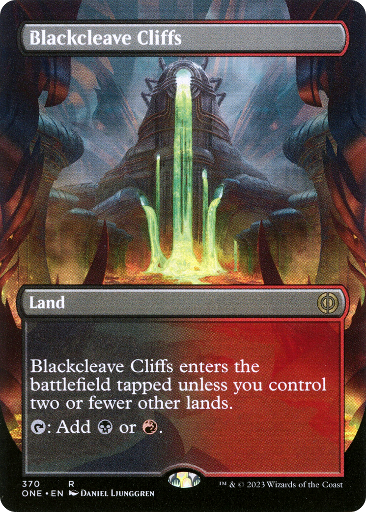 Blackcleave Cliffs (Borderless Alternate Art) [Phyrexia: All Will Be One] | Good Games Adelaide SA