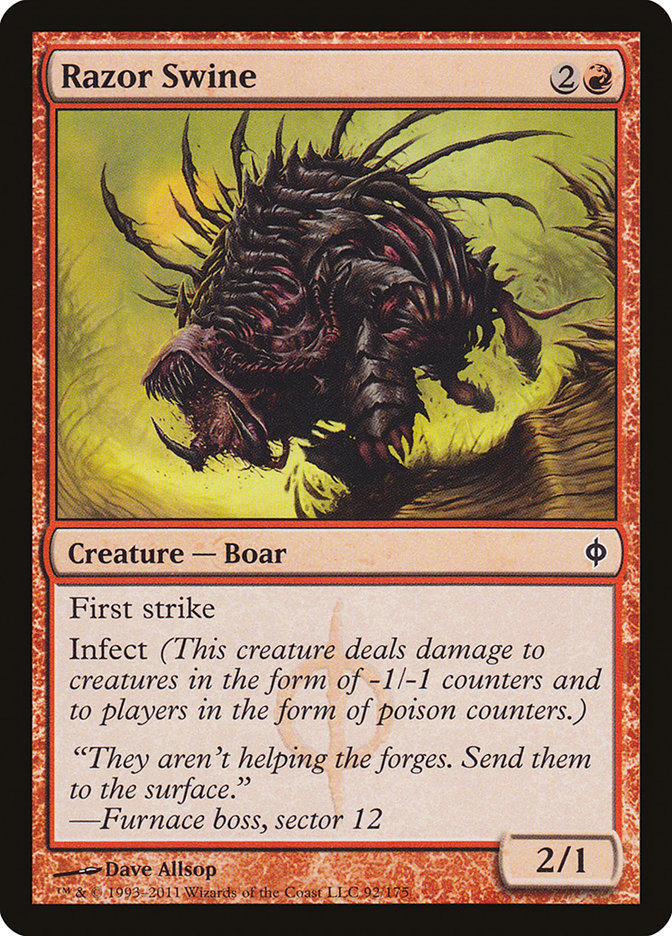 Razor Swine 92 (New Phyrexia)  - Foil | Good Games Adelaide SA