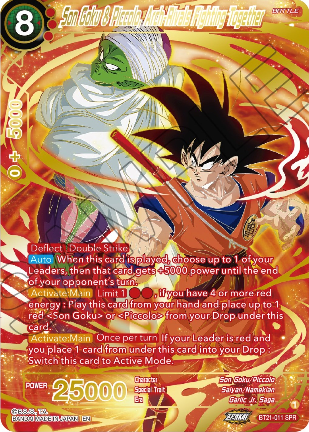 Son Goku & Piccolo, Arch-Rivals Fighting Together (SPR) (BT21-011) [ZENKAI Series: Set 04] | Good Games Adelaide SA