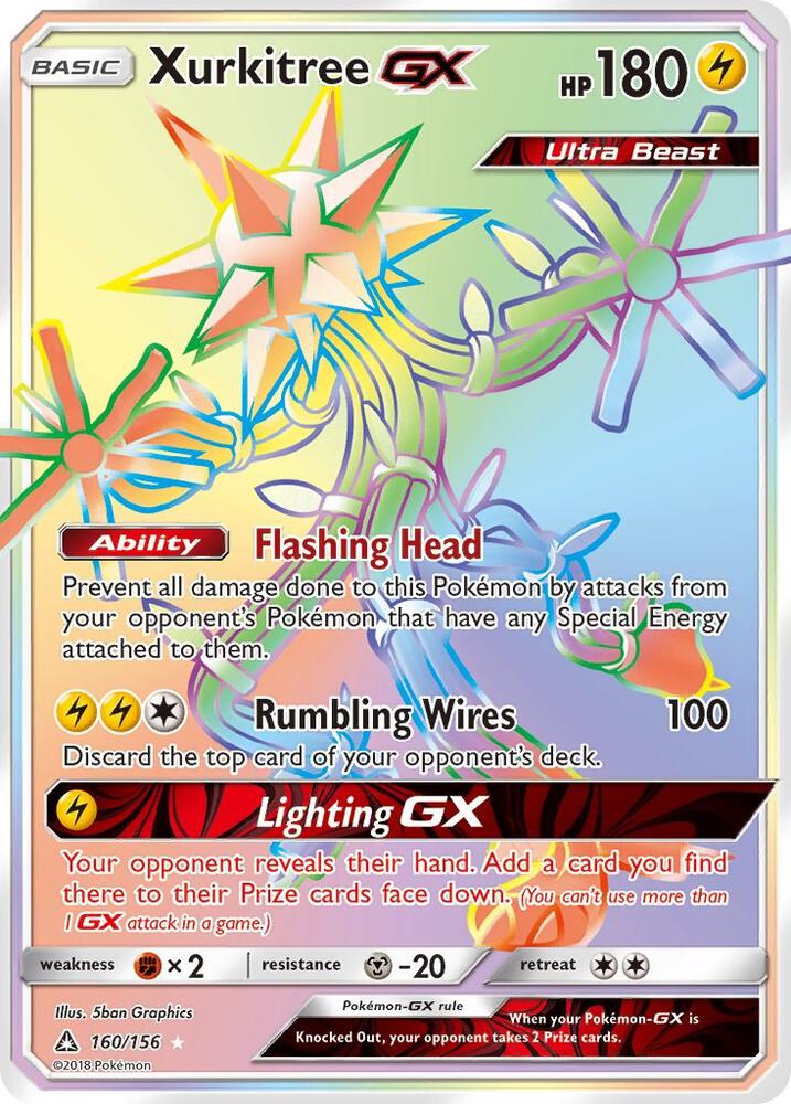 Xurkitree GX Secret Rare 160/156 (SM - Ultra Prism)  - Holofoil | Good Games Adelaide SA
